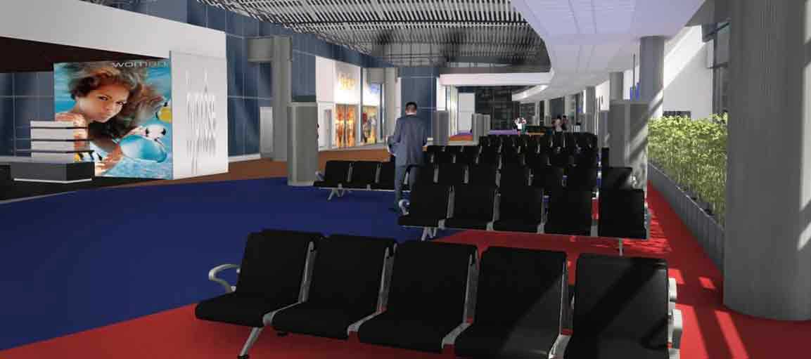Dans la salle d’embarquement, cinq passerelles sont prévues dont trois mèneront au parking réservé à l’Airbus A380.