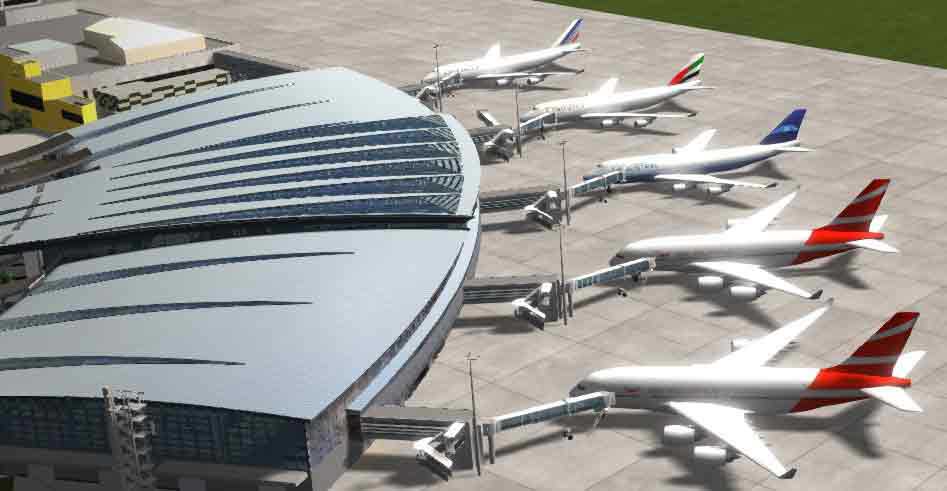 Vue de la piste. Un parking spécial sera aménagé pour accueillir l’Airbus A380.
