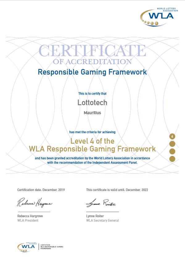 Lottotech obtient la plus haute certification en jeu responsable | business-magazine.mu
