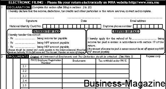 MRA: l'E-filing accessible depuis mardi | business-magazine.mu